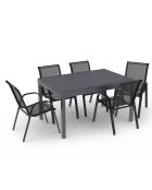 Salon de jardin extensible 12 places en polywood gris
