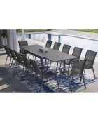 Salon de jardin extensible 12 places en polywood gris