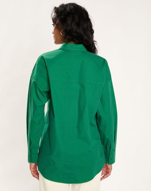 Chemise Epaisse Coton uni verte