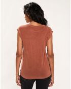 T-Shirt manches courtes Froncé marron