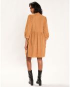 Robe en Velours camel