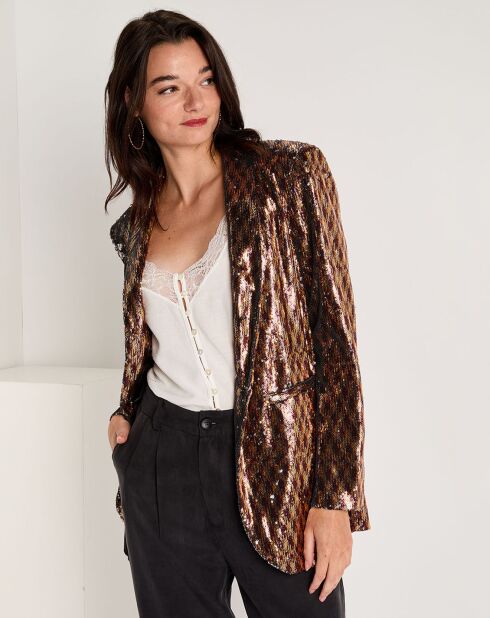 Veste en sequins Louna café