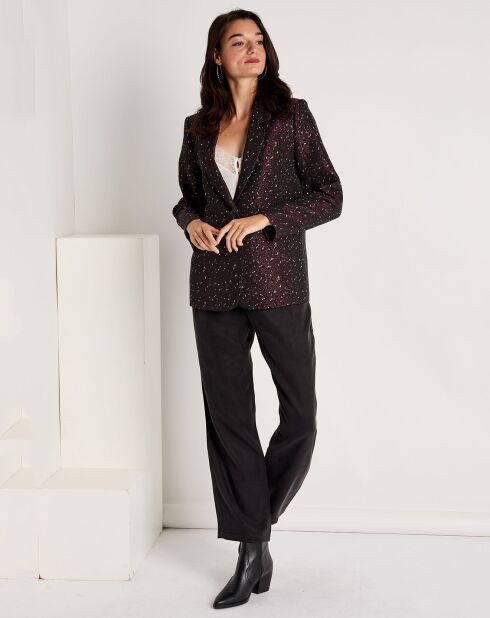 Chaqueta Lina de leopardo burdeos