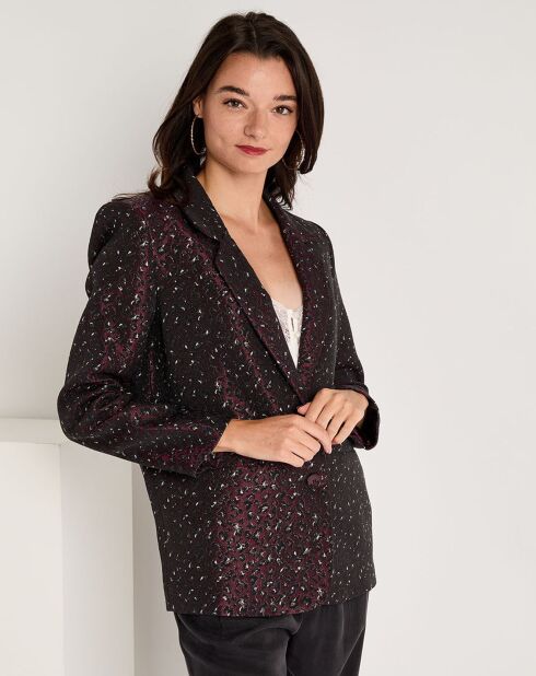 Chaqueta Lina de leopardo burdeos