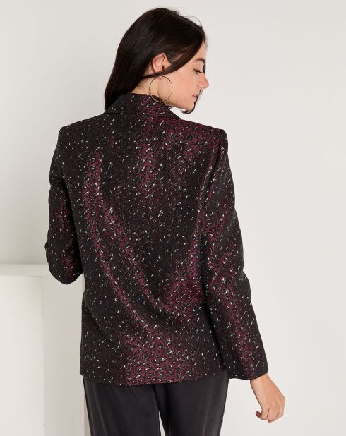 Chaqueta Lina de leopardo burdeos