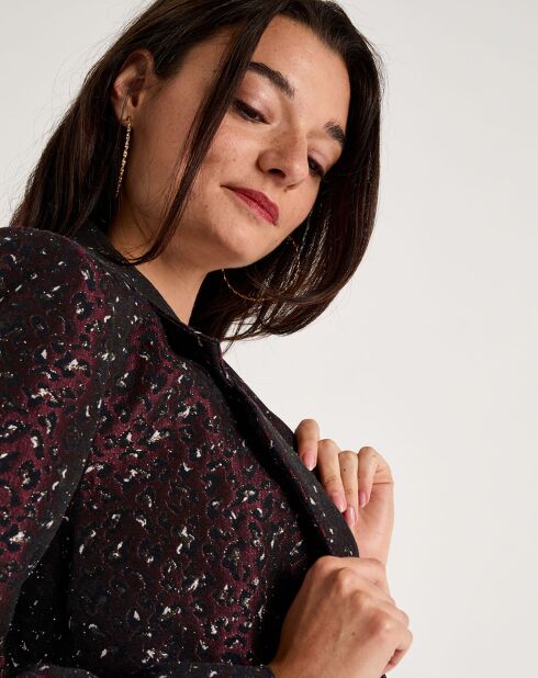 Chaqueta Lina de leopardo burdeos