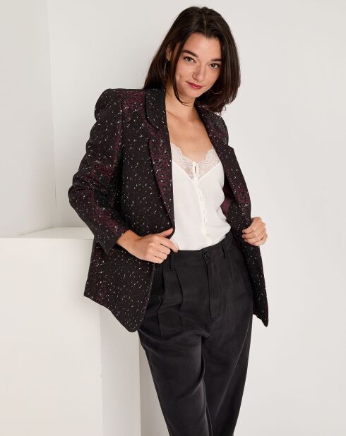 Veste Lina léopard bordeaux