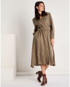 Robe toucher doux Paloma boutonnée khaki