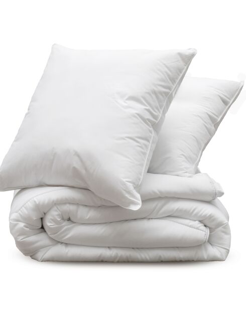 Pack Couette chaude + 2 Oreillers blanc