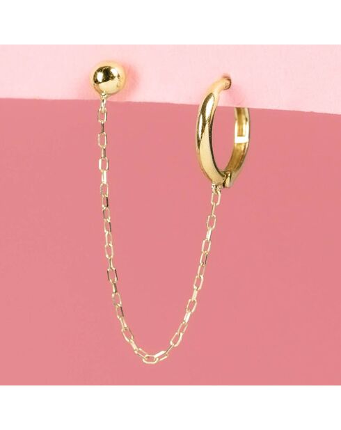 Boucle d'oreille unitaire Clou or jaune