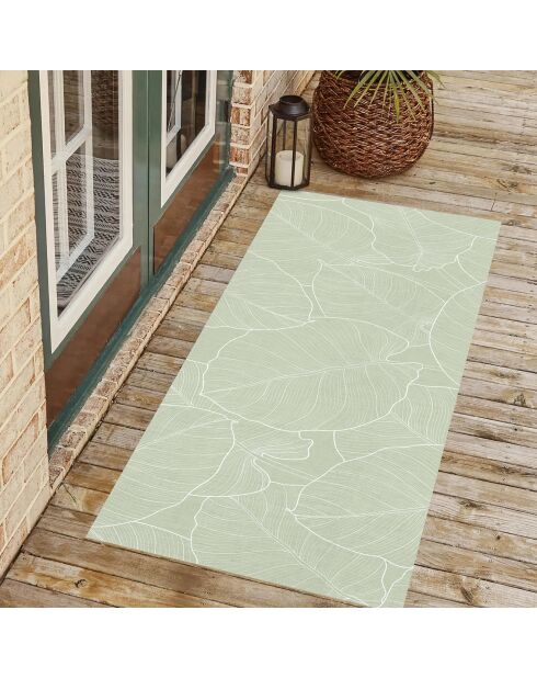 Tapis en vinyle pour extérieur Hojas verde multicolore - 133x200  cm