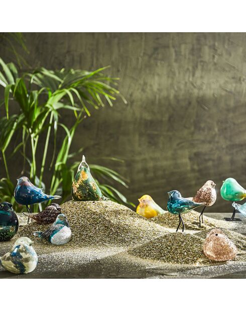 Presse-papier Moineau Serin vert  -  20x9.5x11 cm