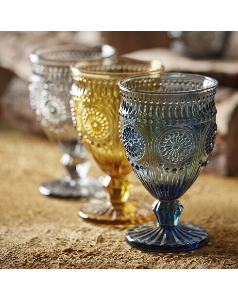 6 Verres à pied Chambord ambre  - 25cl