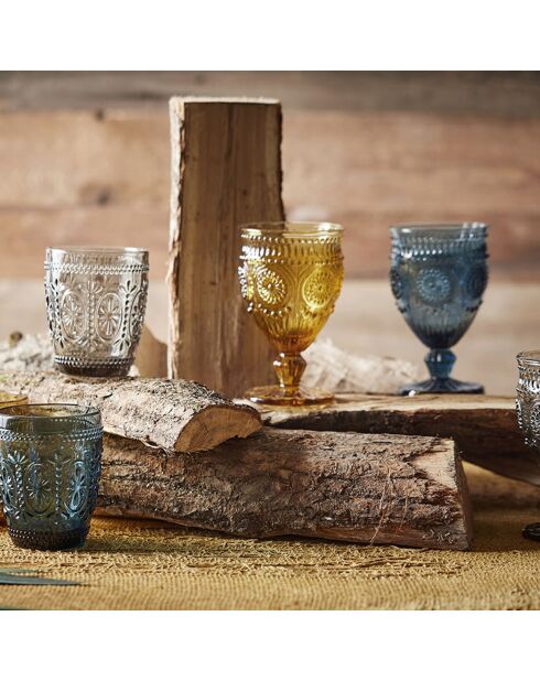 6 Verres à pied Chambord ambre  - 25cl