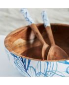 2 Couverts à salade Corfou bleus -  30x2.5x7.5