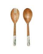 2 Couverts à salade Palmier verts -  30x2.5x7.5