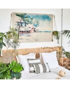 Housse de coussin Bandol beige/blanc  -  45x45 cm