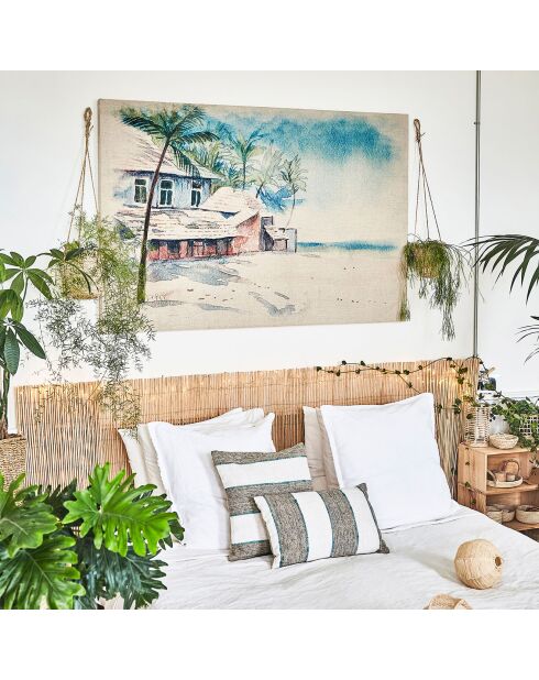 Housse de coussin Bandol beige/blanc  -  45x45 cm