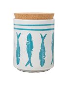 Jarrón turquesa de Corfú con tapa - D.13x18 cm