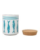 Jarrón turquesa de Corfú con tapa - D.13x18 cm