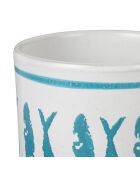 Pot avec couvercle Corfou turquoise  -  D.13x14 cm