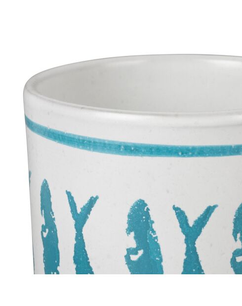 Pot avec couvercle Corfou turquoise  -  D.13x14 cm