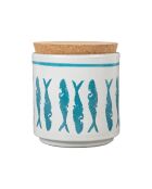 Pot avec couvercle Corfou turquoise  -  D.13x14 cm