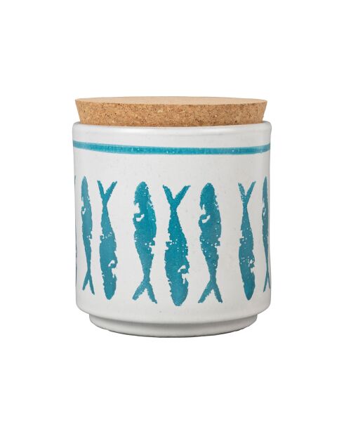 Pot avec couvercle Corfou turquoise  -  D.13x14 cm