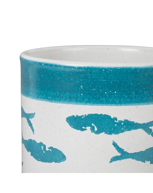 Porte ustensiles Corfou turquoise  -  D.13.5x17 cm