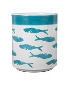 Porte ustensiles Corfou turquoise  -  D.13.5x17 cm