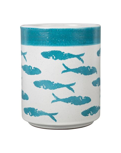 Porte ustensiles Corfou turquoise  -  D.13.5x17 cm