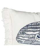 Whale Seaside Kissenhülle, marineblau, 50 x 30 cm