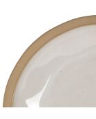 6 witte Jade dinerborden - D.28 cm