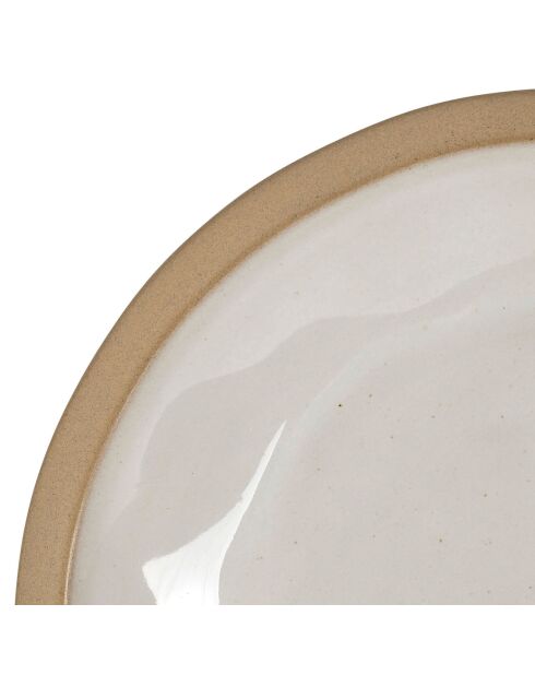 6 weiße Speiseteller aus Jade - D.28 cm