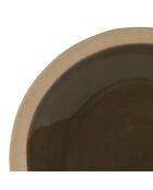 6 Dessertteller aus khakifarbener Jade, D.21,5 cm