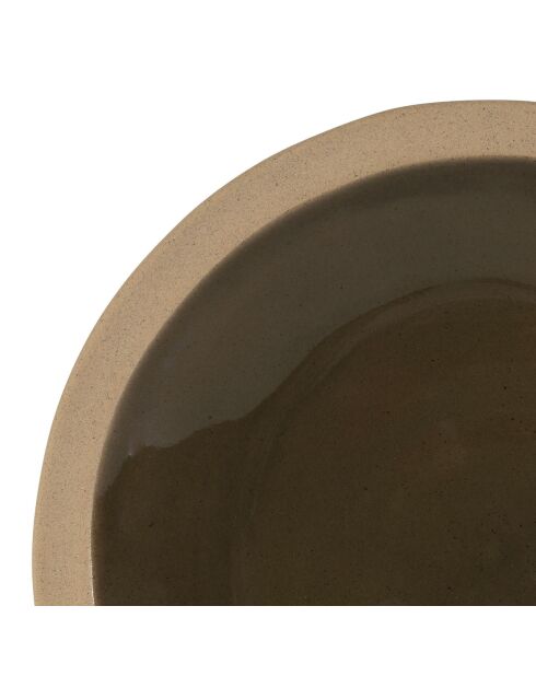 6 Dessertteller aus khakifarbener Jade, D.21,5 cm