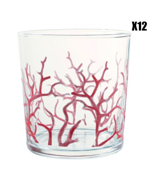 12 Gobelets corail Bodega rouges - 35.5cl