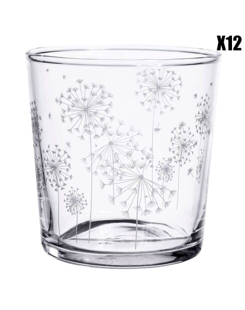 12 Gobelets Pissenlits Bodega transparents - 35.5cl