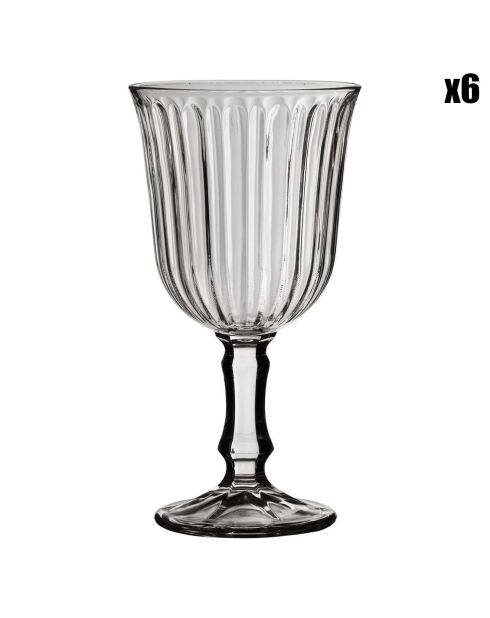 6 Verres à pied Belem transparents - 24cl