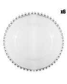 6 transparente Perloa Dessertteller - D.20,5 cm