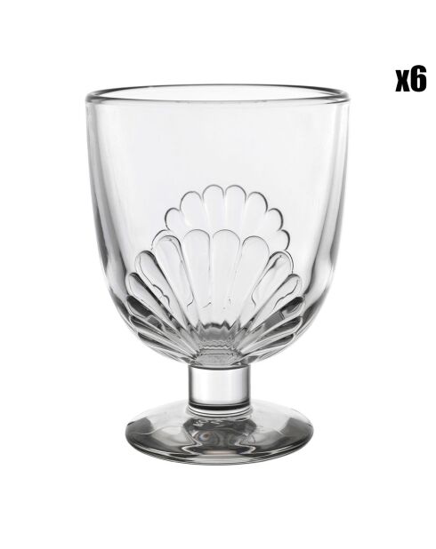 6 Verres à pied Belle-Ile transparents - 29cl