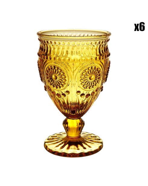 6 Verres à pied Chambord ambre  - 25cl