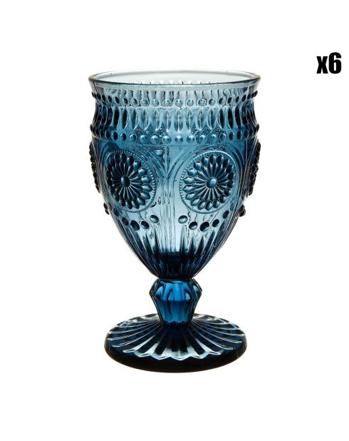 6 Verres à pied Chambord bleus - 25cl