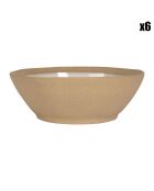 6 weiße Suppenteller aus Jade - D.18 cm