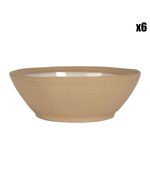 6 weiße Suppenteller aus Jade - D.18 cm