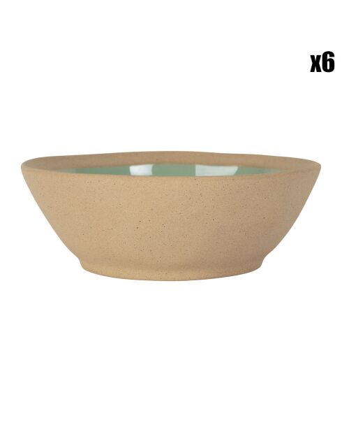 6 Assiettes creuses Jade vert d'eau  -  D.18 cm