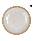 6 witte Jade dinerborden - D.28 cm