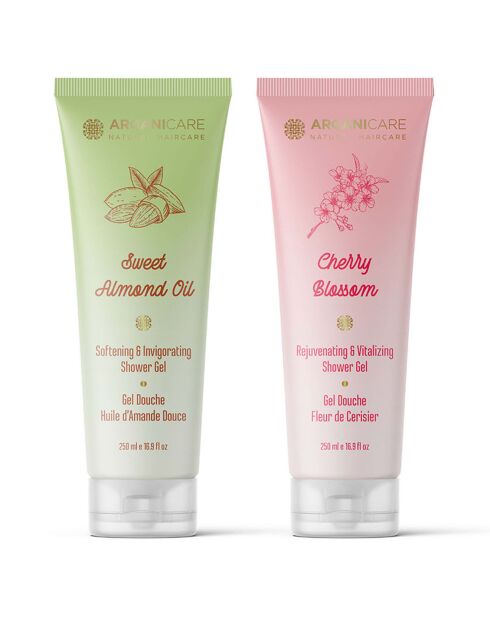 Arganicare Duo Gel Douche Amande + Fleure de Ceriser