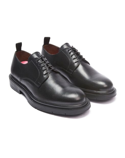 Derbies en Cuir Léo noires