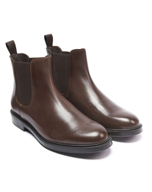 Chelsea Boots en Cuir Edouard marron